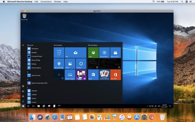 remote desktop environment in mac