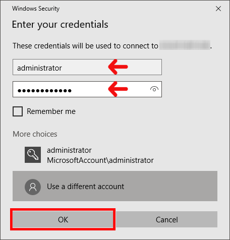 enter login details to Connect To A Windows VPS Or RDP