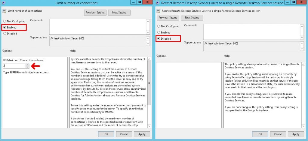 Limit number of multiple RDP connections