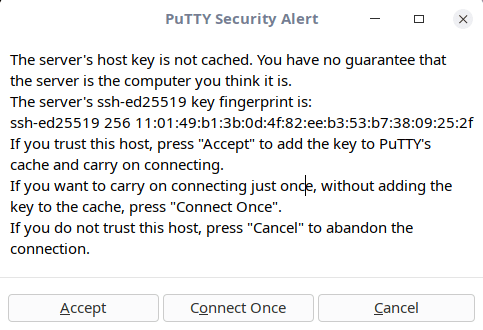 putty security alert