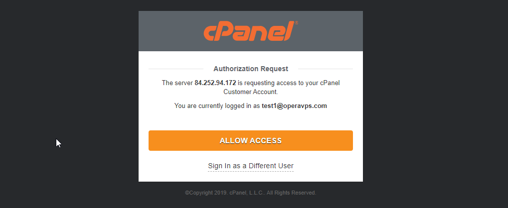 Allow Access To cPanel