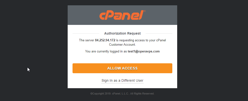 Cho phép truy cập vào cPanel