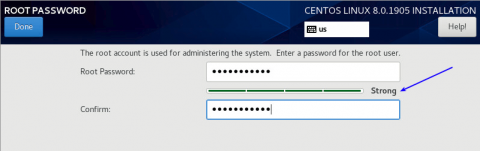 setting password when installing centos 8