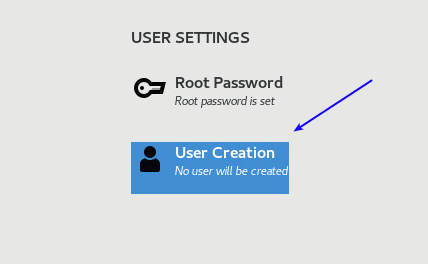 creating user when installing centos 8
