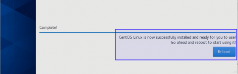 reboot process of installing centos 8