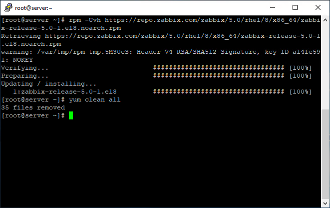 Command to install Zabbix respository