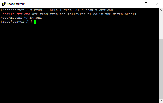 Find mysql file path