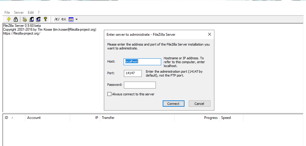 how to setup filezilla server on windows server 2012