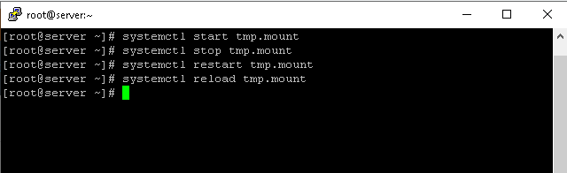 How to stop, start, reload and get the status of a mount point with systemd