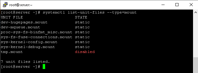 List of all mount points with systemctl (systemd)
