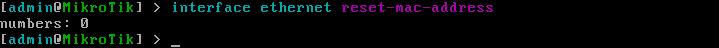 reset mac address after you Set Static IP On MikroTik Router OS