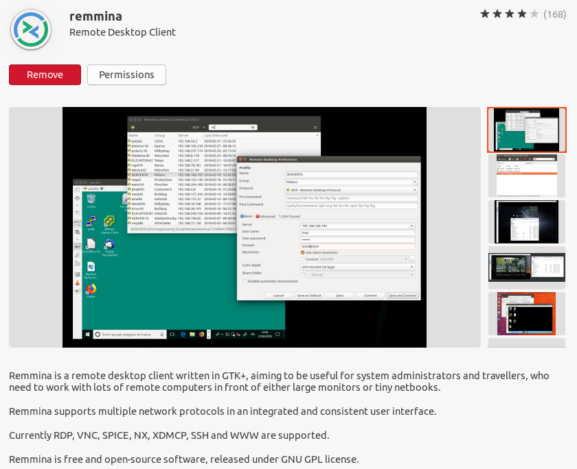 remmina remote desktop client