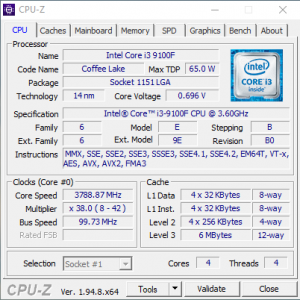 get the server's hardware details CPU-Z