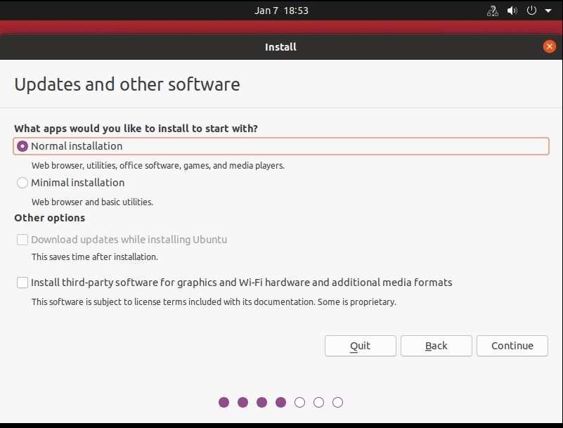 Install ubuntu normally or minimal