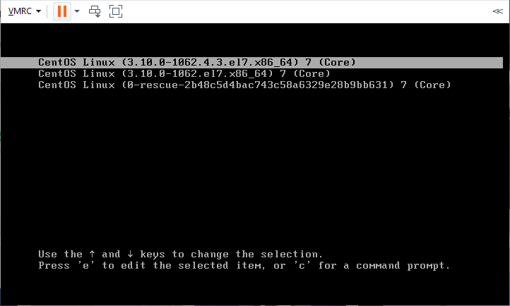 Stop boot loader process in centos 7