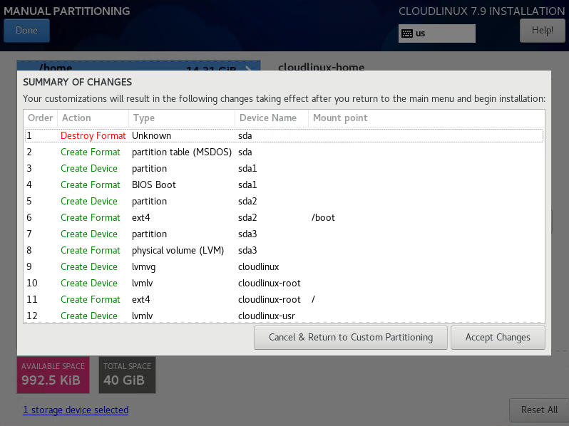 Accept Changes When Partitioning