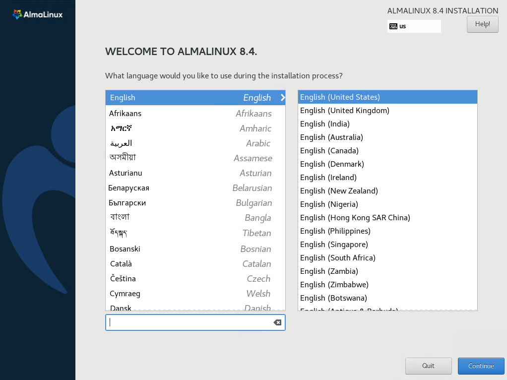 Choose Language You Use During Installation