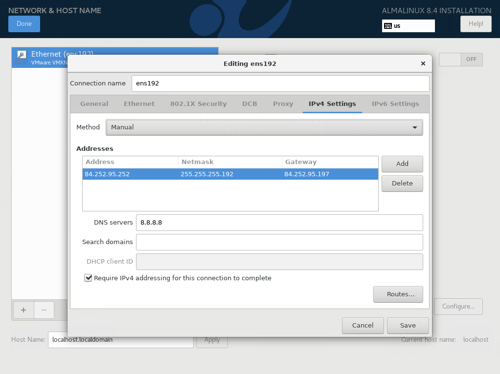 Configure IPV4 Network In AlmaLinux