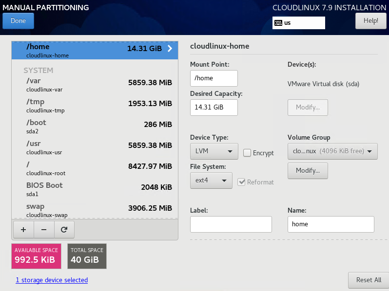 Configuring Partition Finished