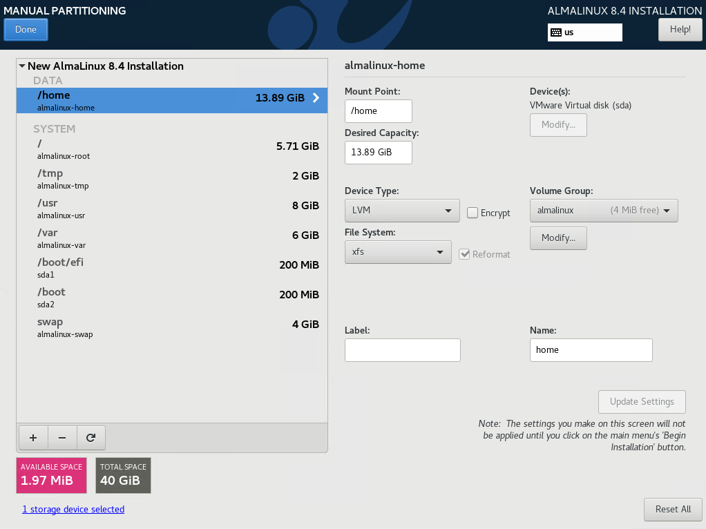 Partition Configuration Finished