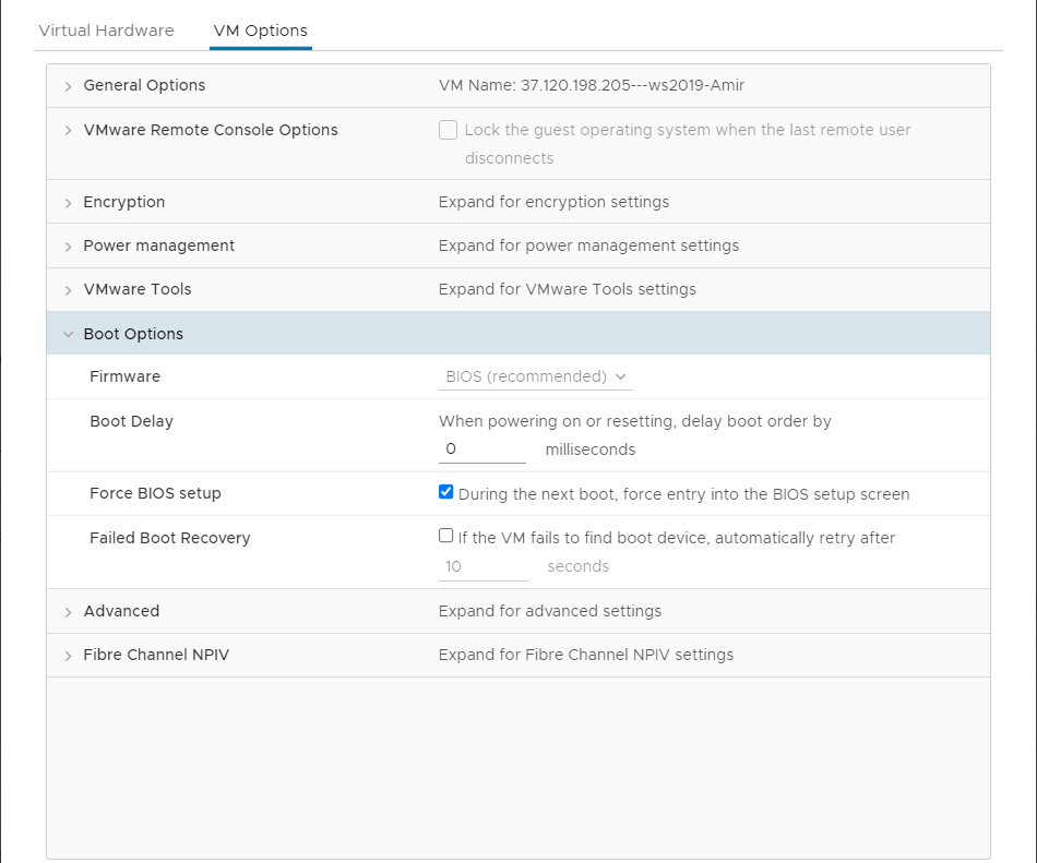 Enable Force Boot Bios