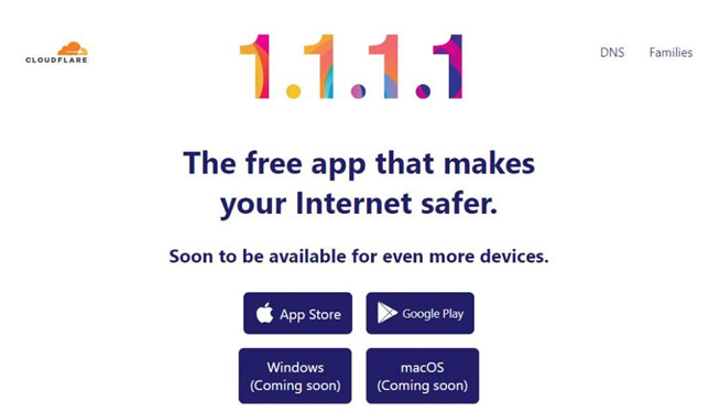 Cloudflare is available on Android and IOS