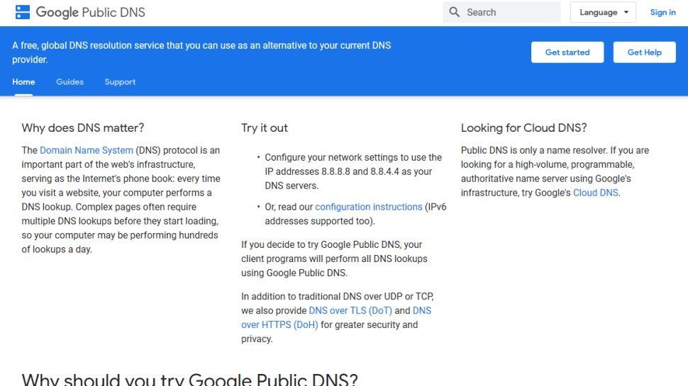 Google Public DNS Server
