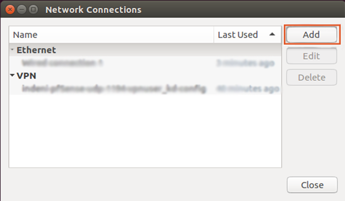 add new VPN connection on Ubuntu/Debian