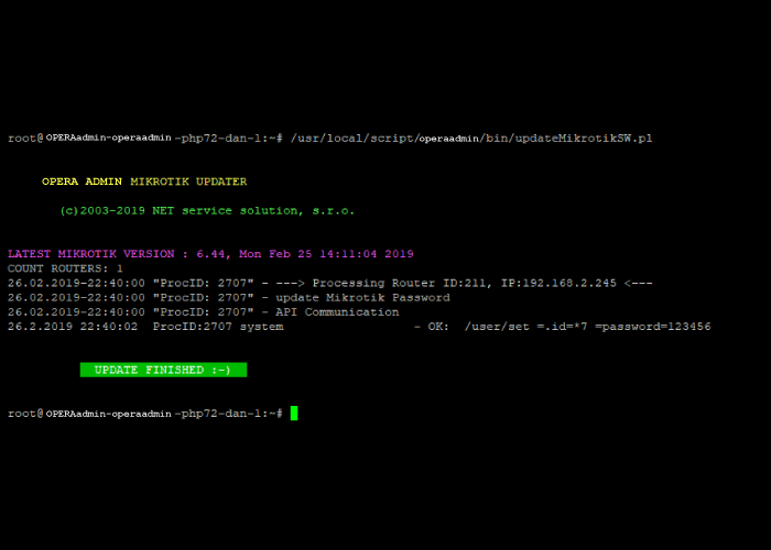 Change MikroTik password with Terminal