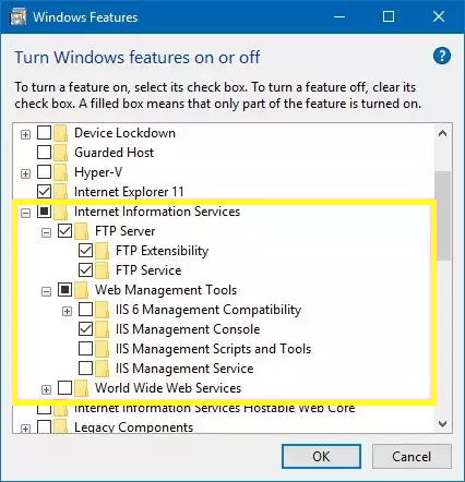 configure FTP server in Windows