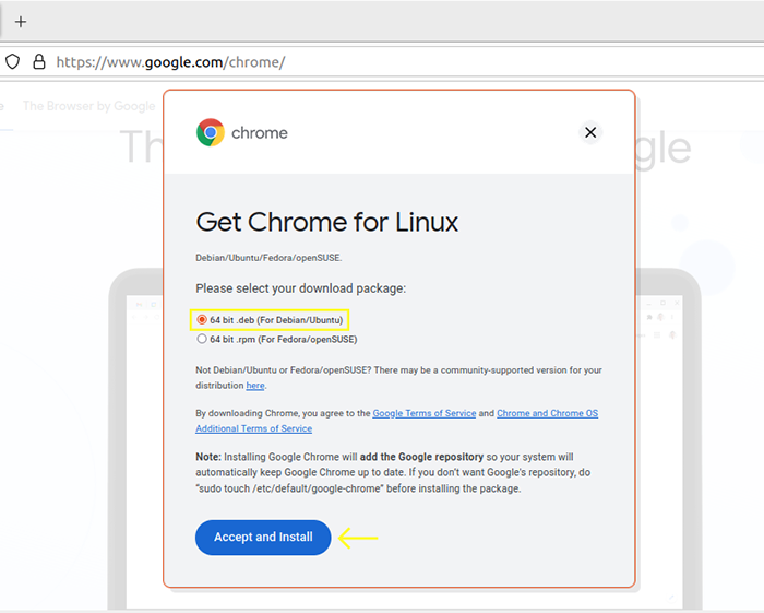 Install Google Chrome on all Linux distros using GUI