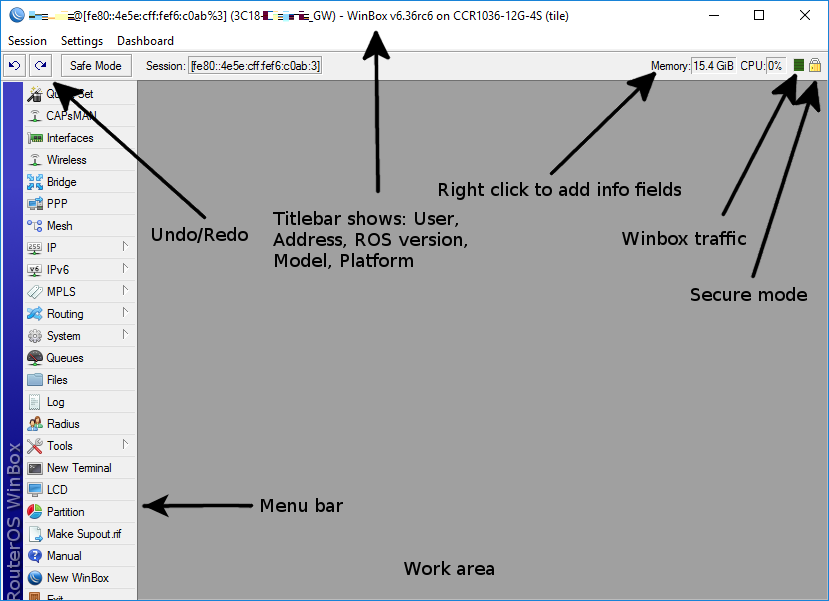 Winbox interface