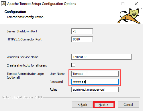 how to configure Tomcat on windows