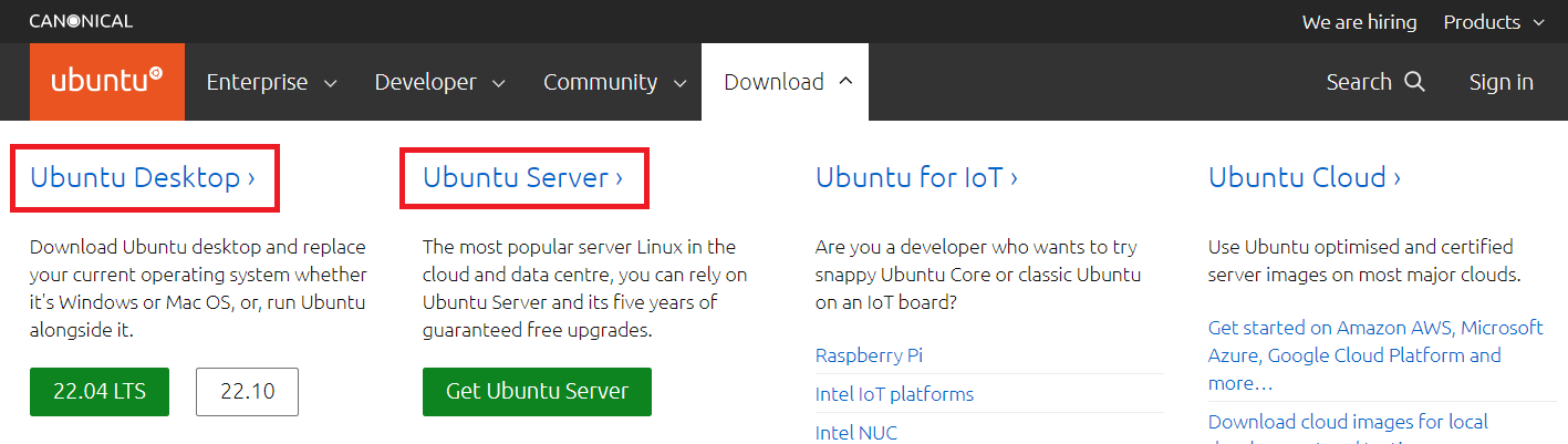 what's the main difference between Ubuntu Desktop and Ubuntu Server