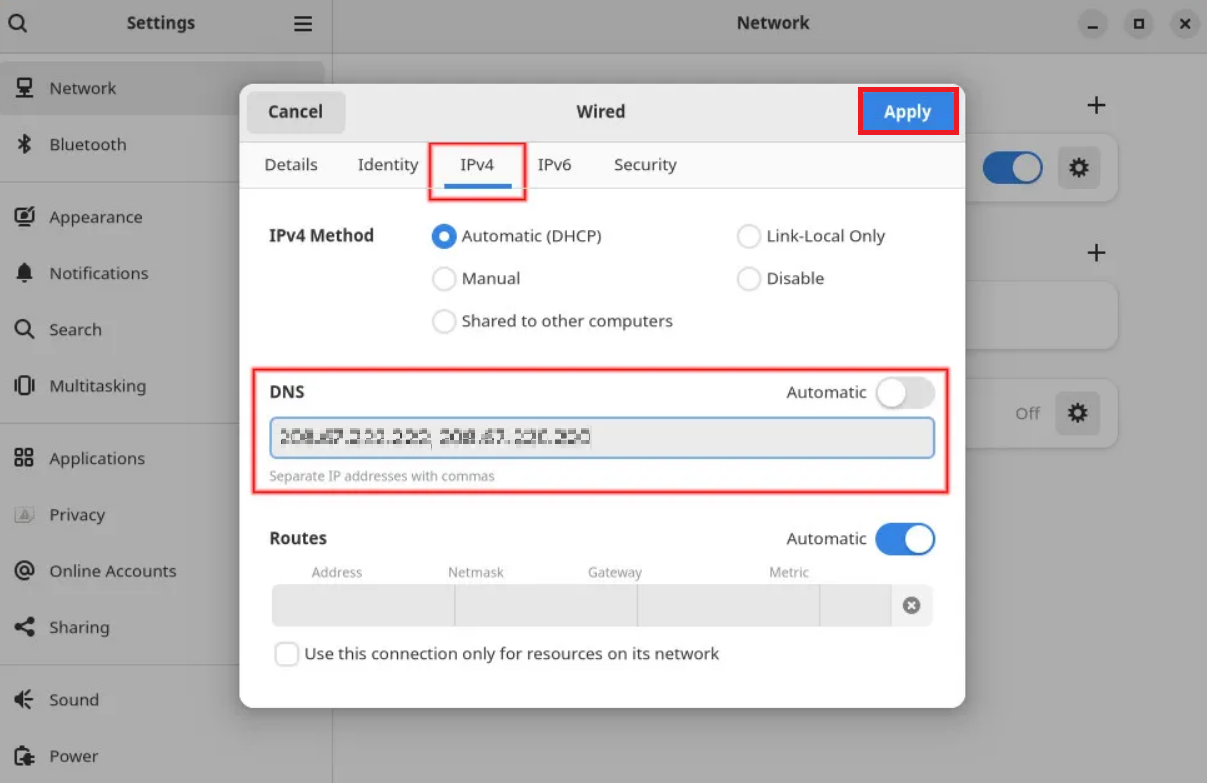 How to Change your DNS Server in GNOME