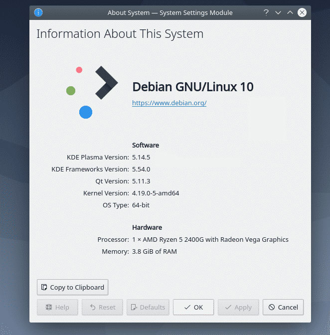 installation of KDE Plasma in Debian 10