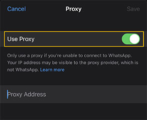 Setting WhatsApp Proxy on iOS