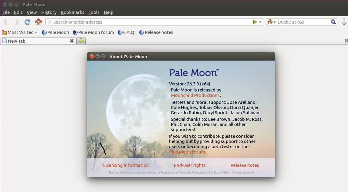 Pale Moon Web Browser
