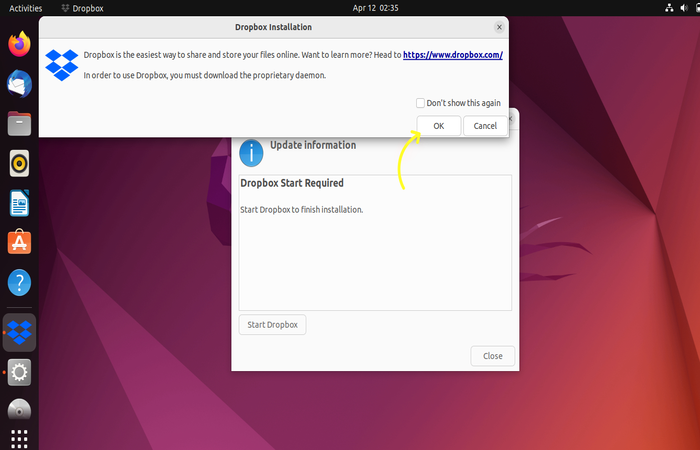 Install Dropbox on Ubuntu using GUI