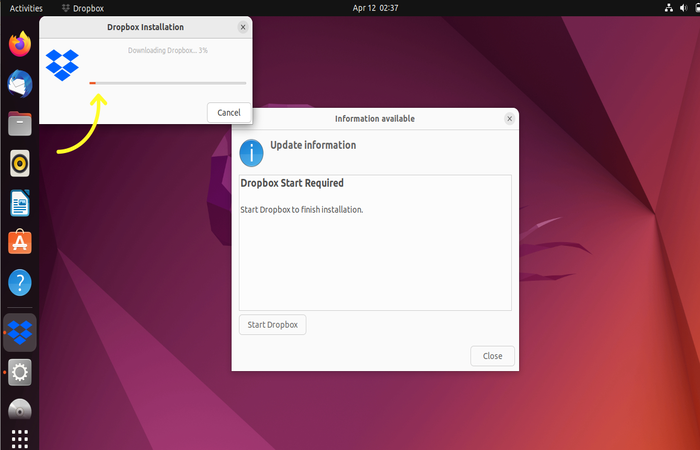 Install Dropbox on Ubuntu by GUI