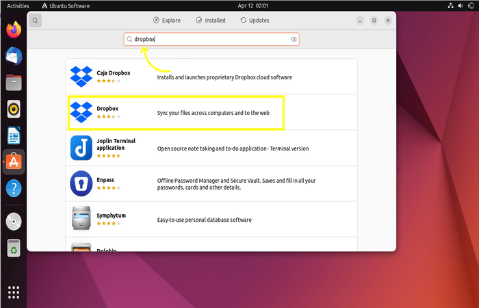 Install Dropbox on Ubuntu through GUI