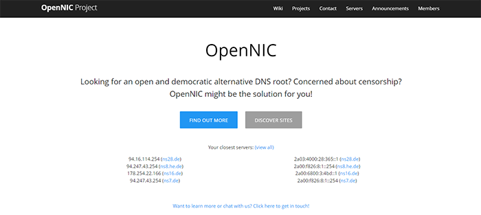 OpenNIC as best free DNS servers