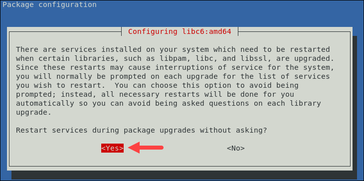 Package Configuration during upgrading to Debian 11