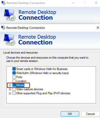 Enable Clipboard Access in remote desktop connection