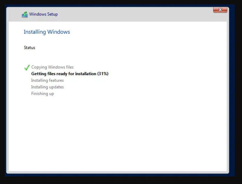 Finishing Windows Server 2019 Installation