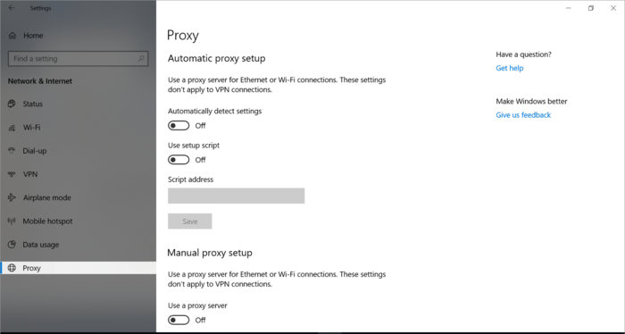  Select "Proxy "option under "Network & Internet" to access proxy settings in Windows