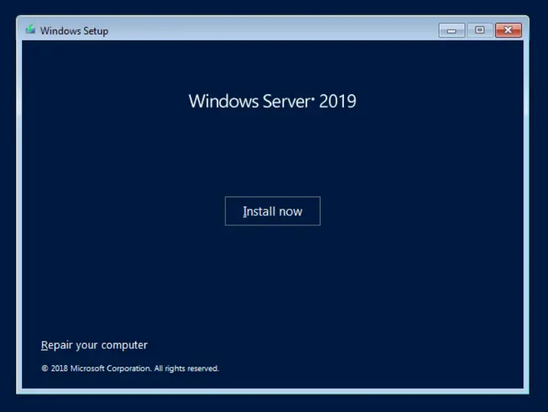 Install Windows Server 2019