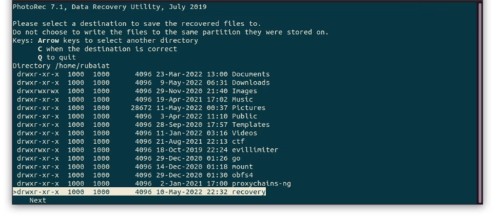 recover deleted files in linux