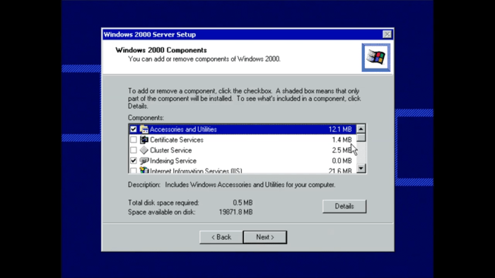 Windows 2000 server installation