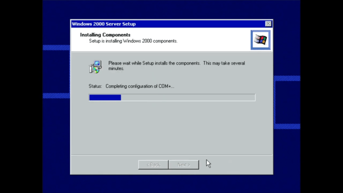 Windows 2000 server installation